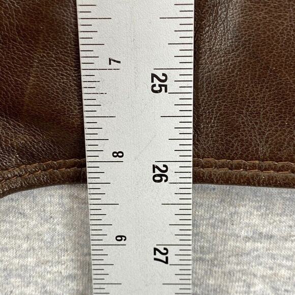 Cremieux Lambskin Jacket Mens Large Brown Bomber Flight Zip Bib Double Collar - Picture 9 of 16